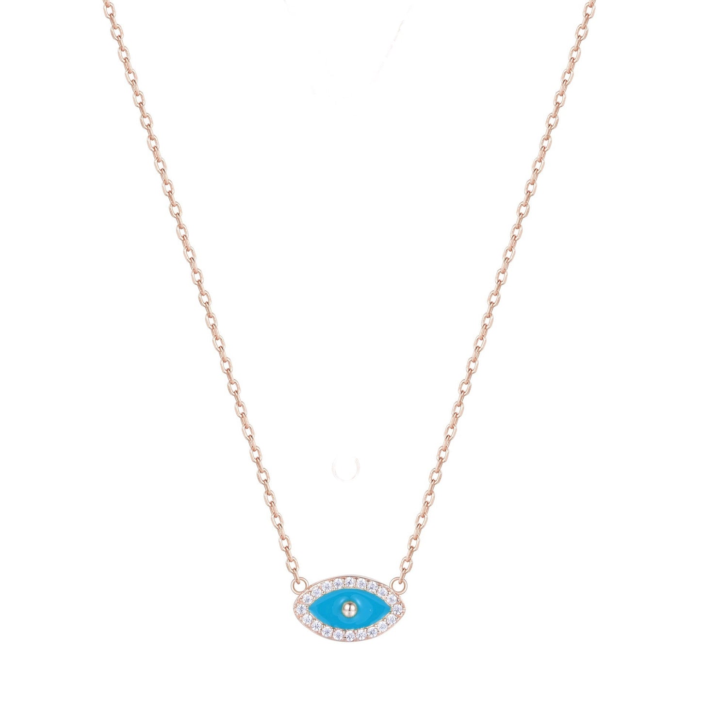 NATALIE MINI EVIL EYE ROSE GOLD NECKLACE