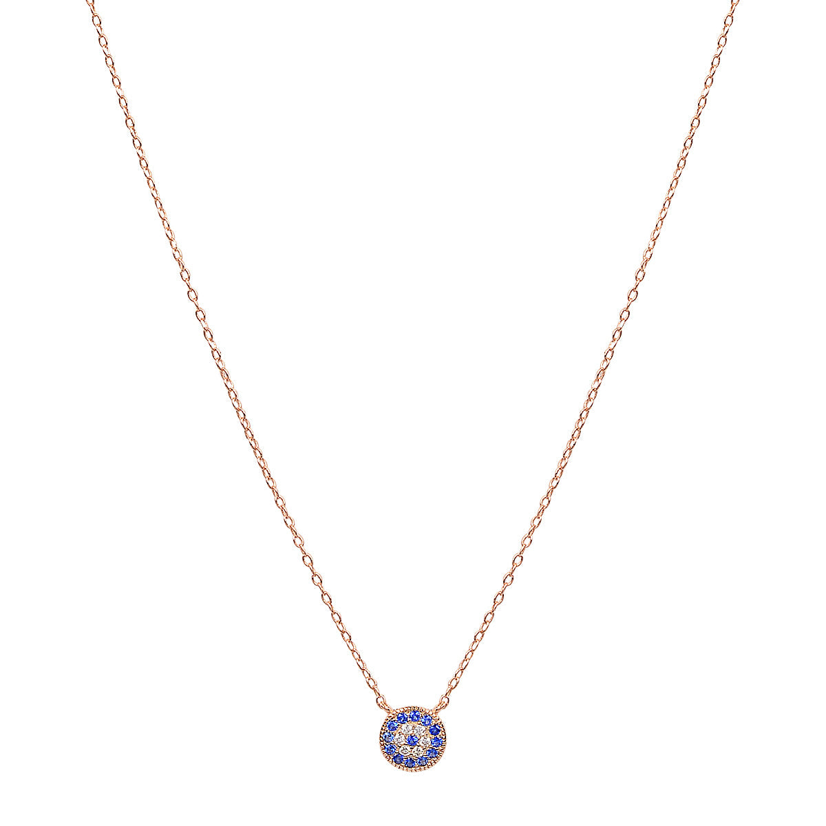 Evil eye rose gold necklace