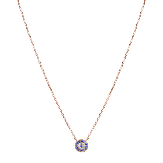 Evil eye rose gold necklace