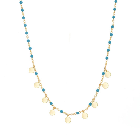 ARIANELLE BOHO MINI DISC GOLD NECKLACE