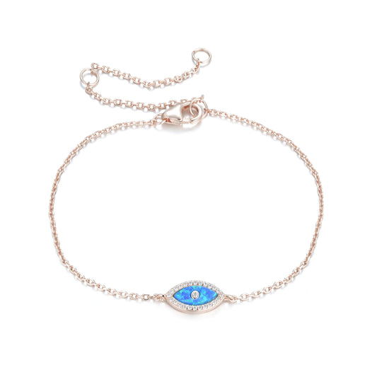 ALANI EVIL EYE BLUE OPAL ROSE GOLD BRACELET