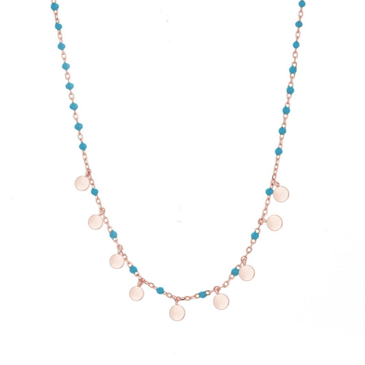 ARIANELLE BOHO MINI DISC ROSE GOLD NECKLACE