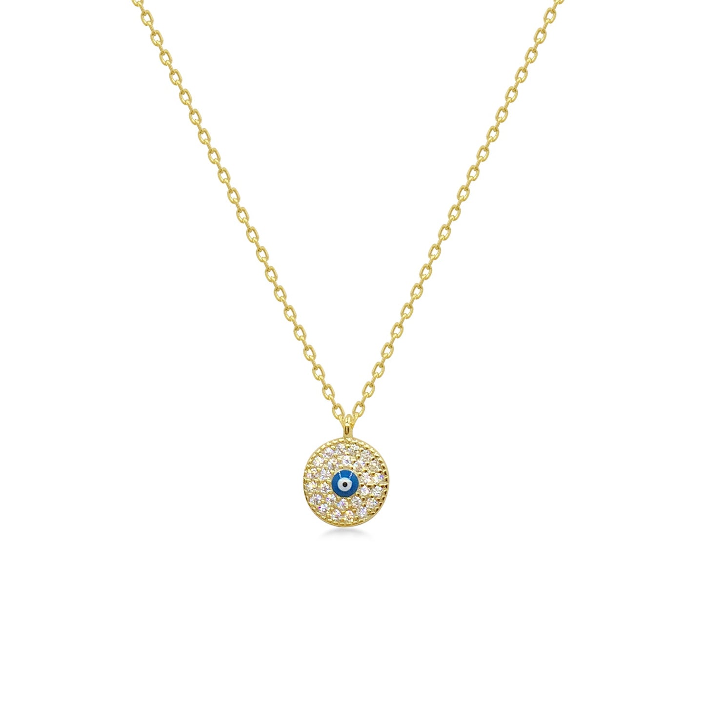 LINA MINI EVIL EYE GOLD NECKLACE