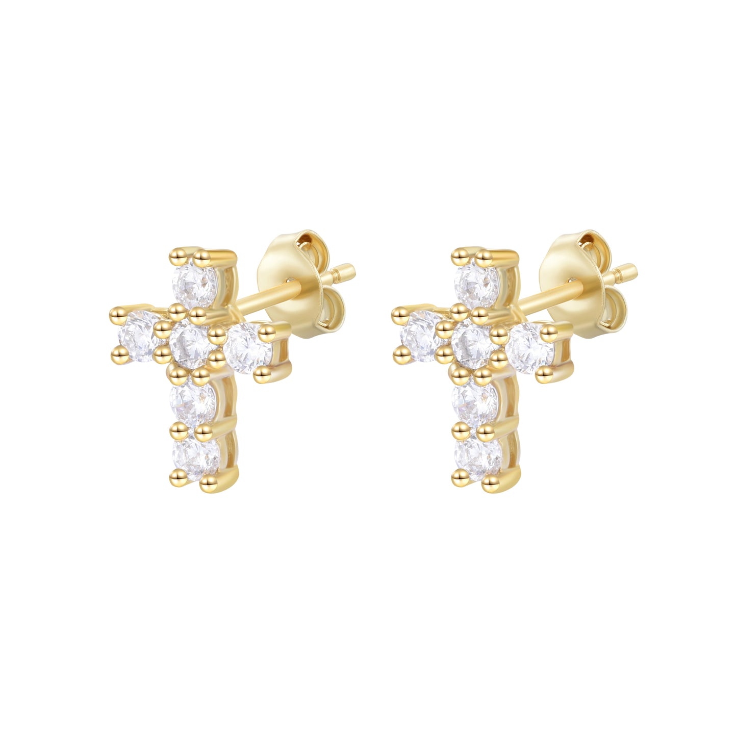 EDEN MINI CROSS GOLD EARRINGS