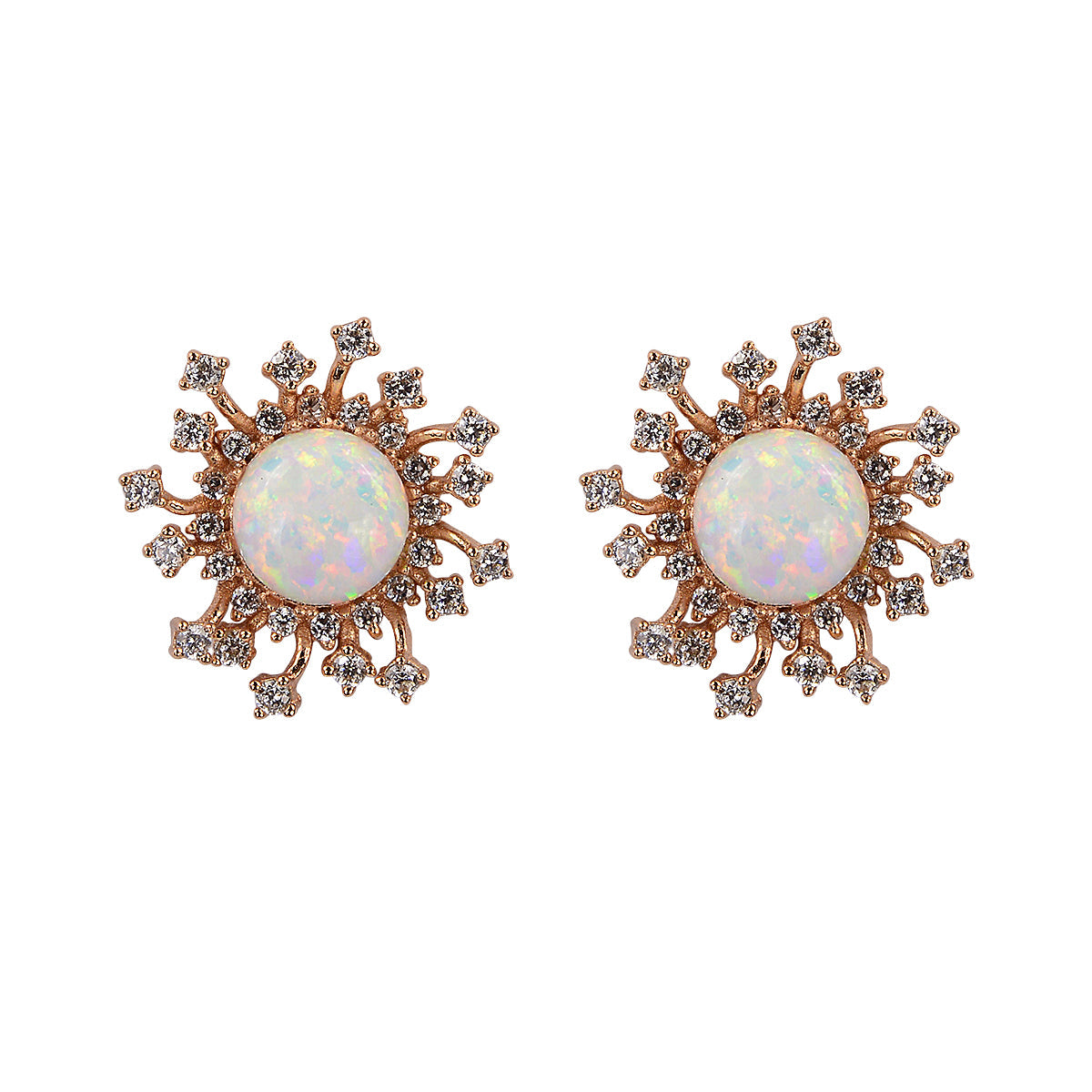 Rose gold opal earrings