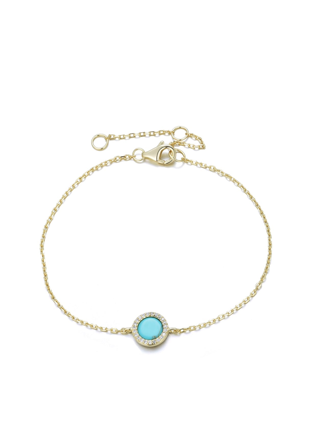 AVA ROUND TURQUOISE GOLD BRACELET