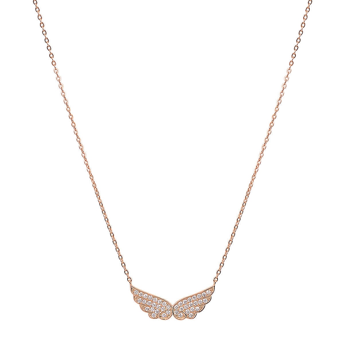 Angel wings rose gold necklace