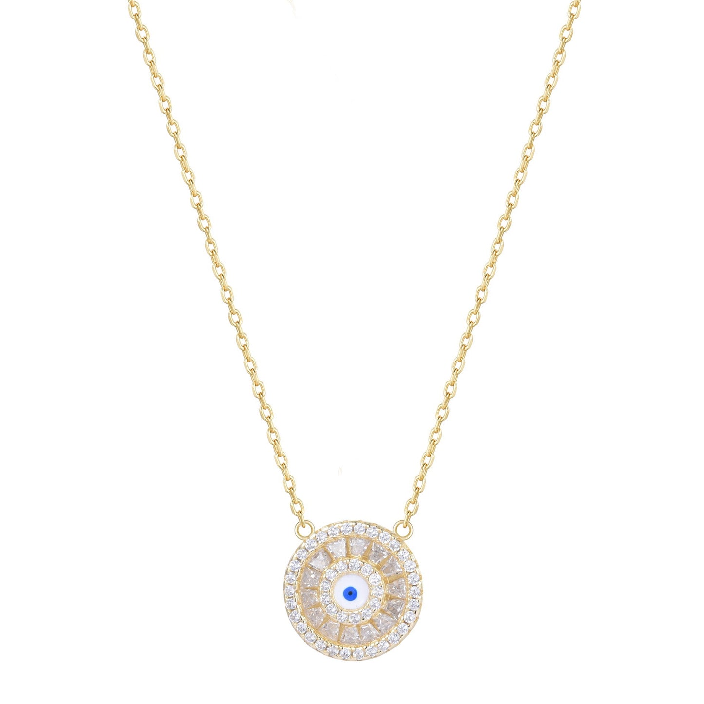 IMANI EVIL EYE BAGUETTE NECKLACE