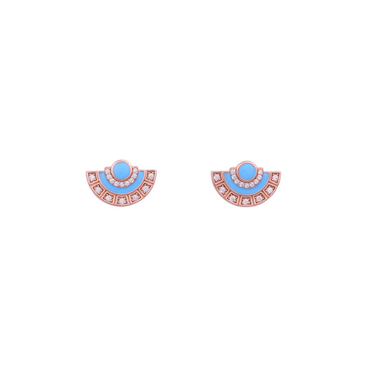 18K ROSE GOLD VERMEIL AMANAH EVIL EYE EARRINGS