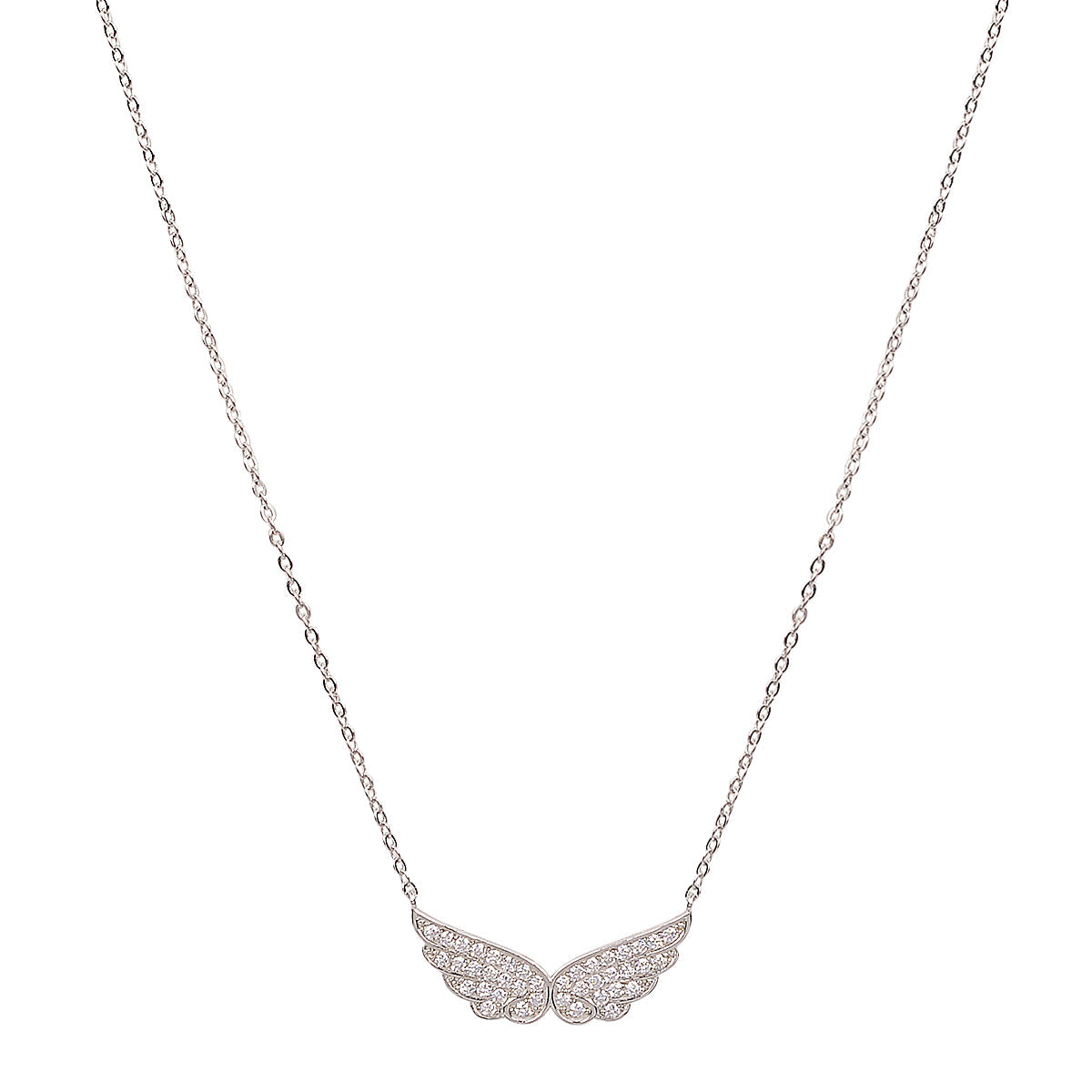 Angel wings silver necklace