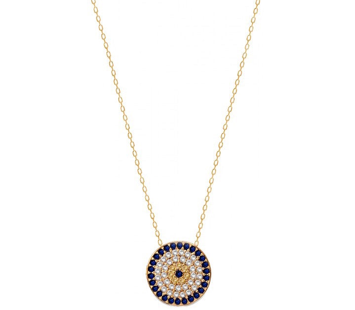 Evil eye rose gold necklace