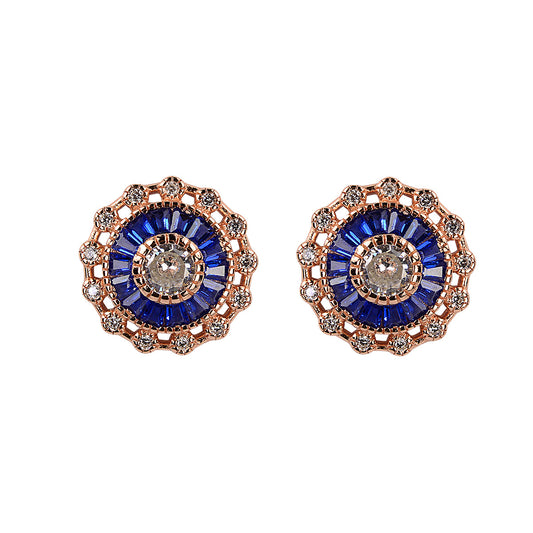 Vintage baguette rose gold earrings