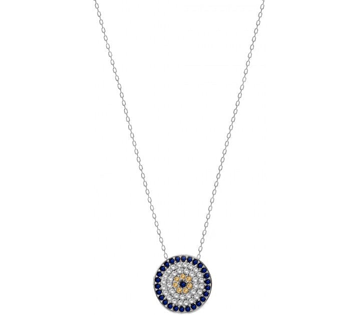Evil eye silver necklace