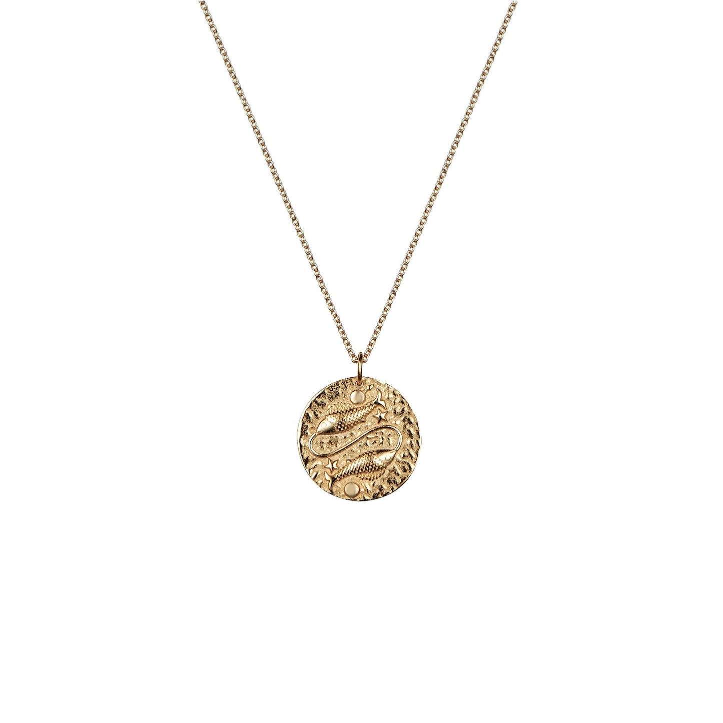 Pisces zodiac rose gold necklace