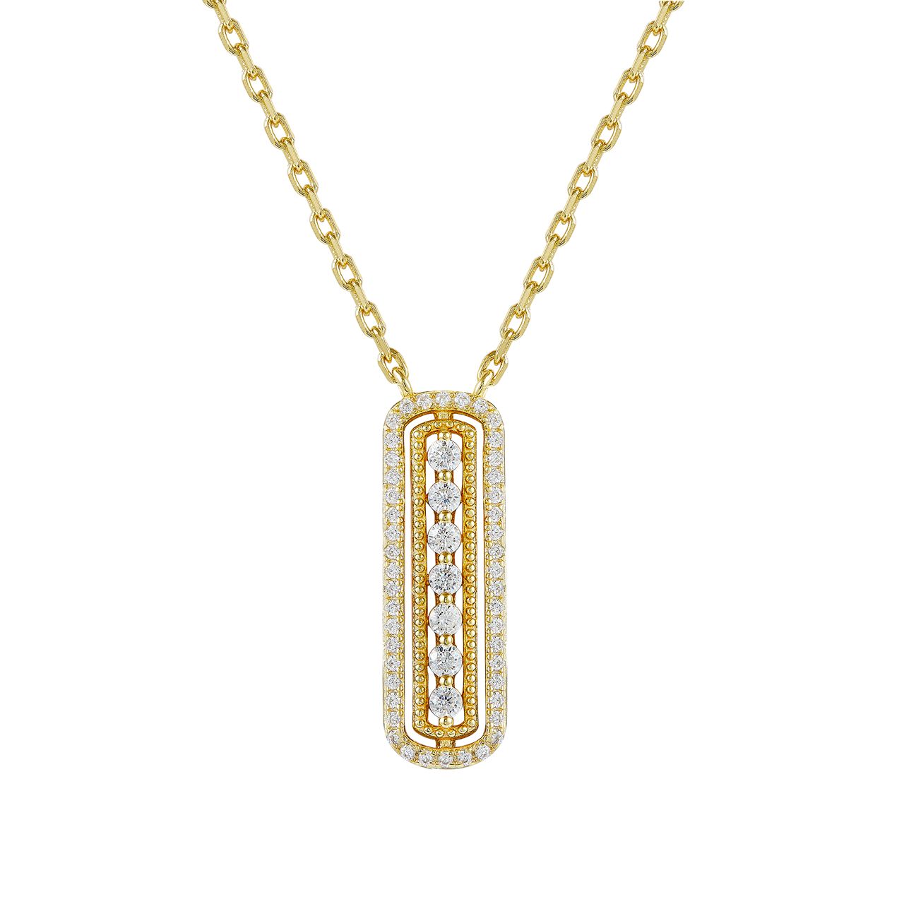 CATHERINE VINTAGE CRYSTAL BAR GOLD NECKLACE