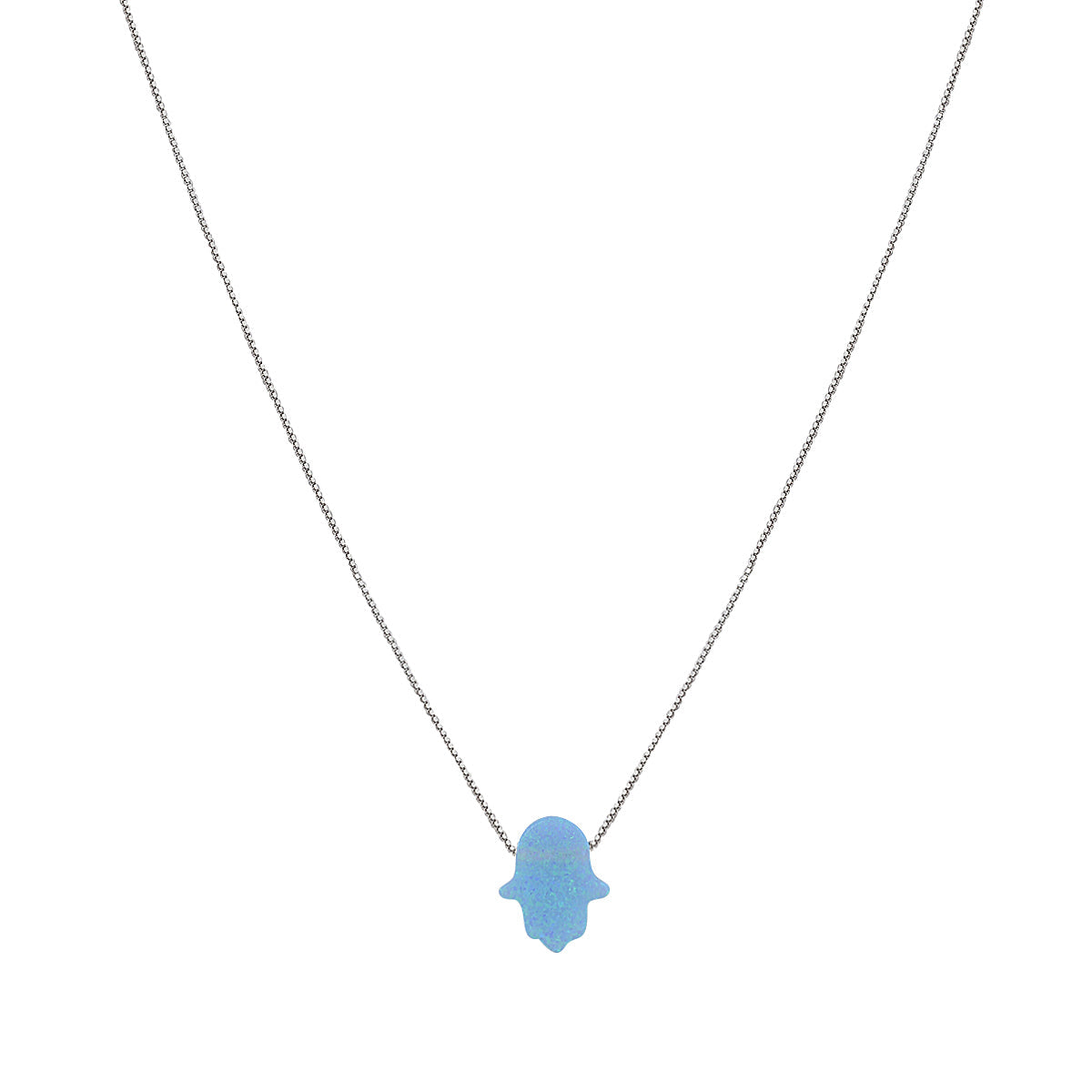 LIGHT BLUE OPALITE HAMSA NECKLACE