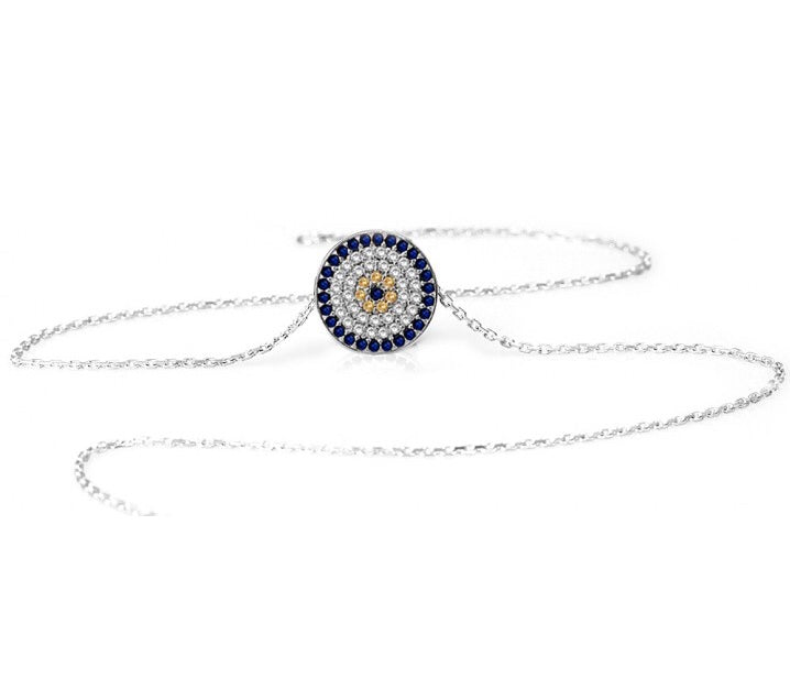Silver evil eye necklace