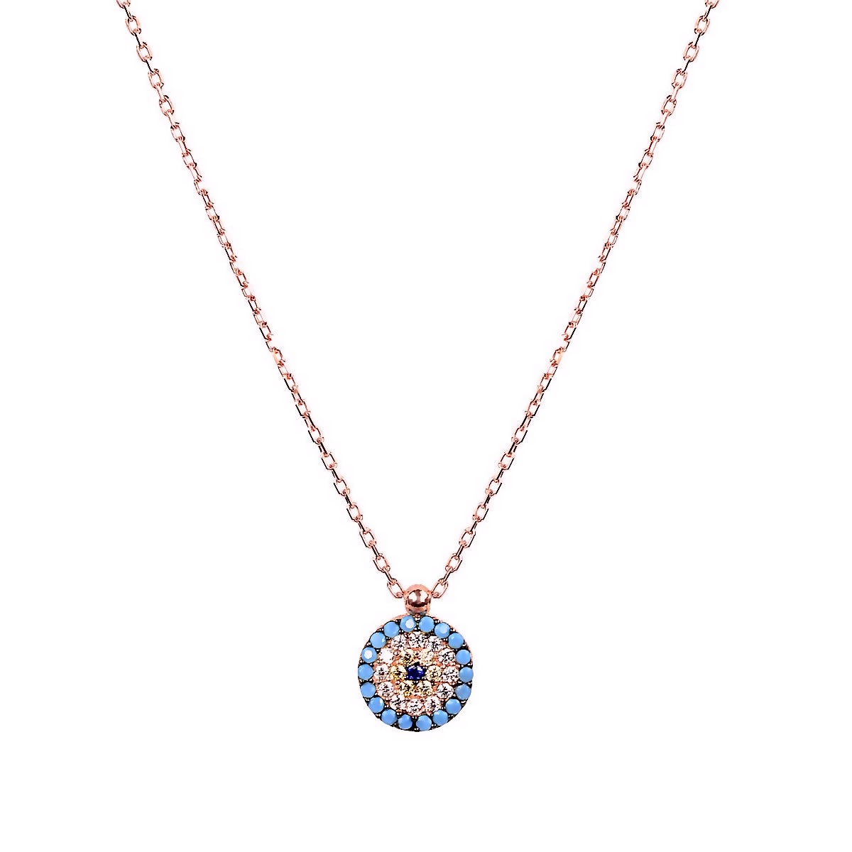 BLESSED EVIL EYE ROSE GOLD NECKLACE