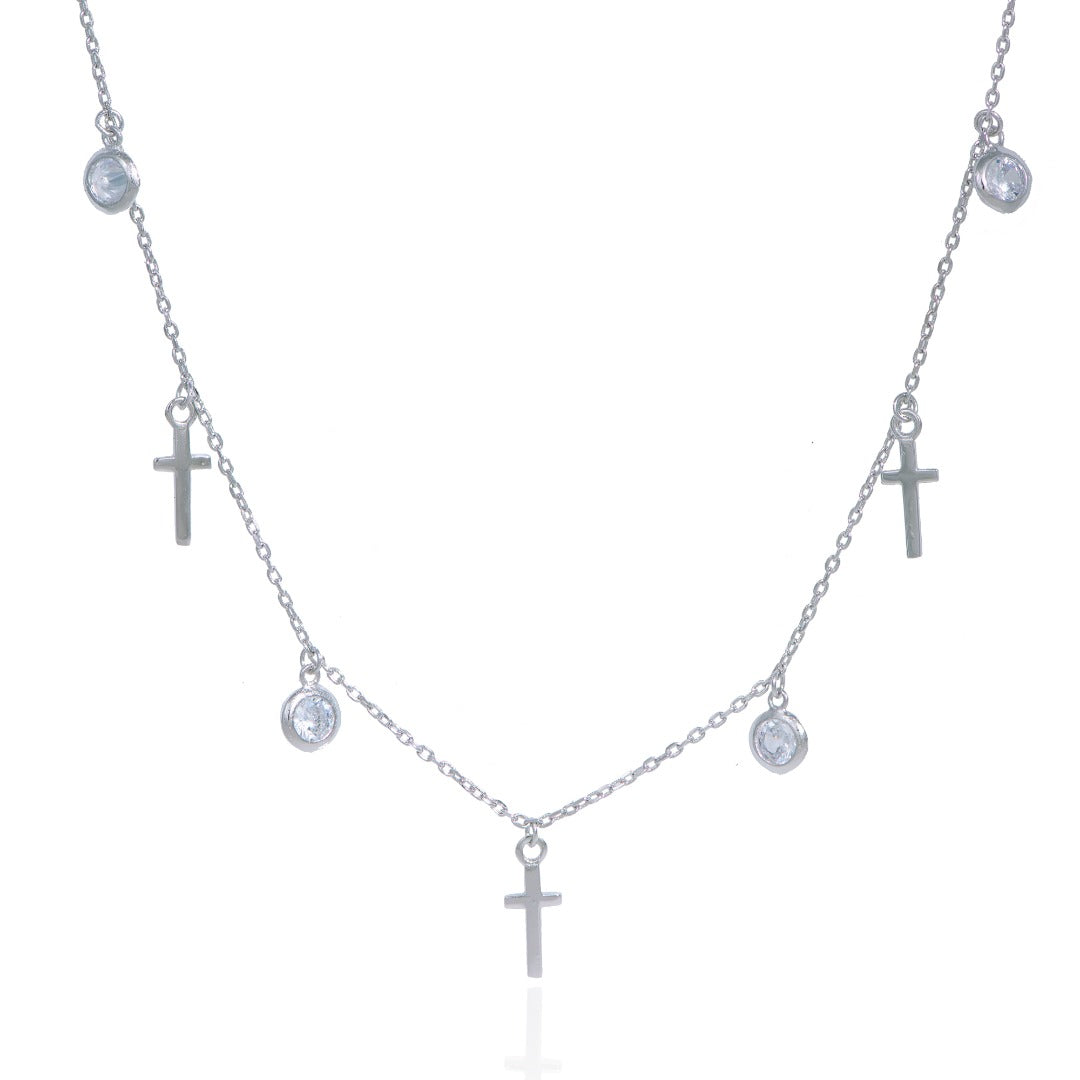 CHIARA CROSS SILVER NECKLACE