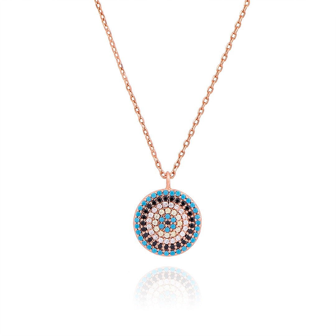 SOFIA EVIL EYE ROSE GOLD NECKLACE