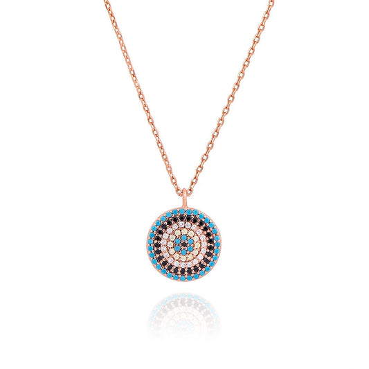 SOFIA EVIL EYE ROSE GOLD NECKLACE