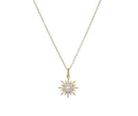 18K GOLD VERMEIL LUMI PEARL STAR NECKLACE
