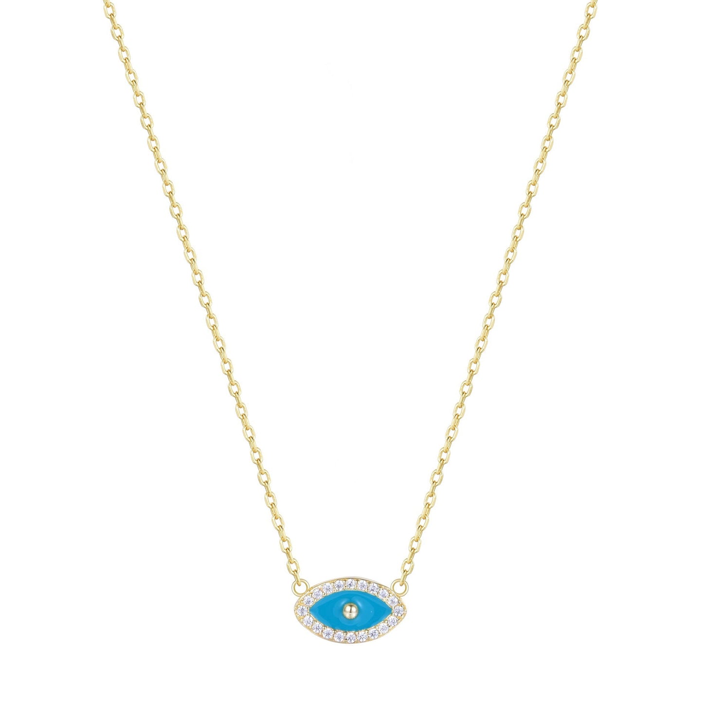 NATALIE MINI EVIL EYE GOLD NECKLACE