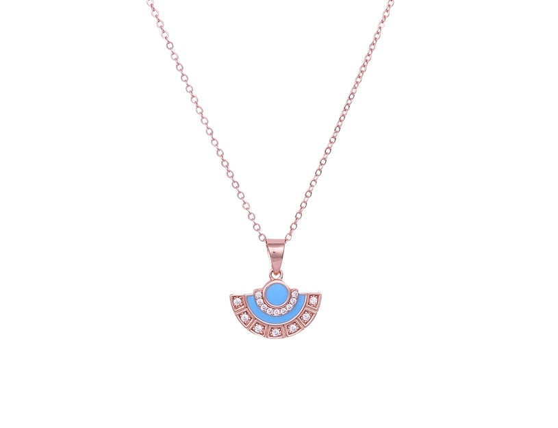 18K ROSE GOLD VERMEIL AMANAH EVIL EYE NECKLACE