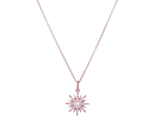 18K ROSE GOLD VERMEIL LUMI PEARL STAR NECKLACE