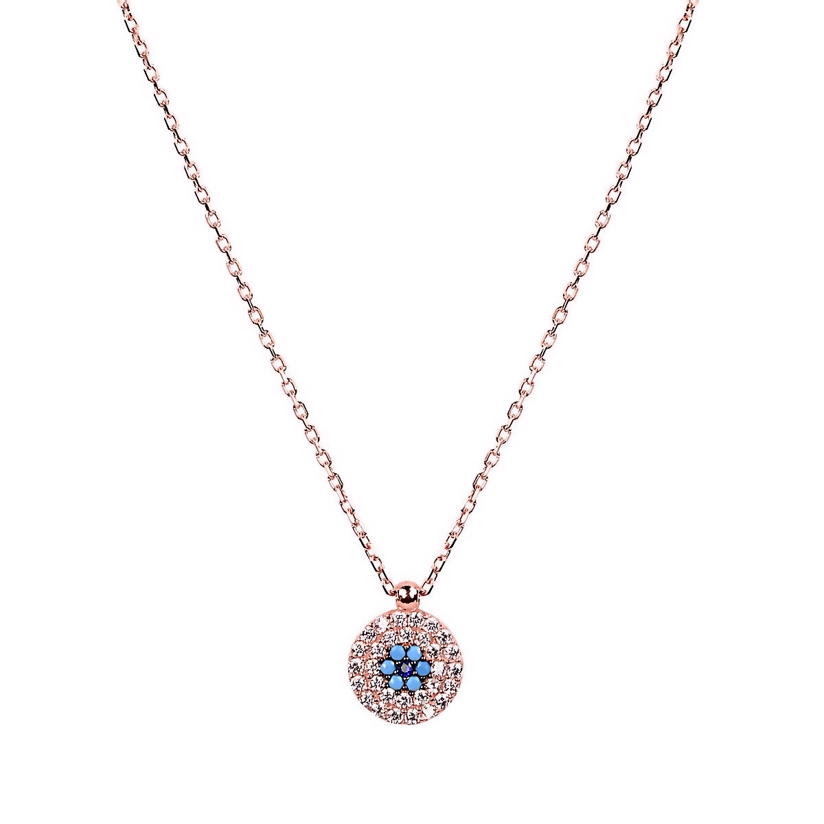 ALEKI EVIL EYE ROSE GOLD NECKLACE