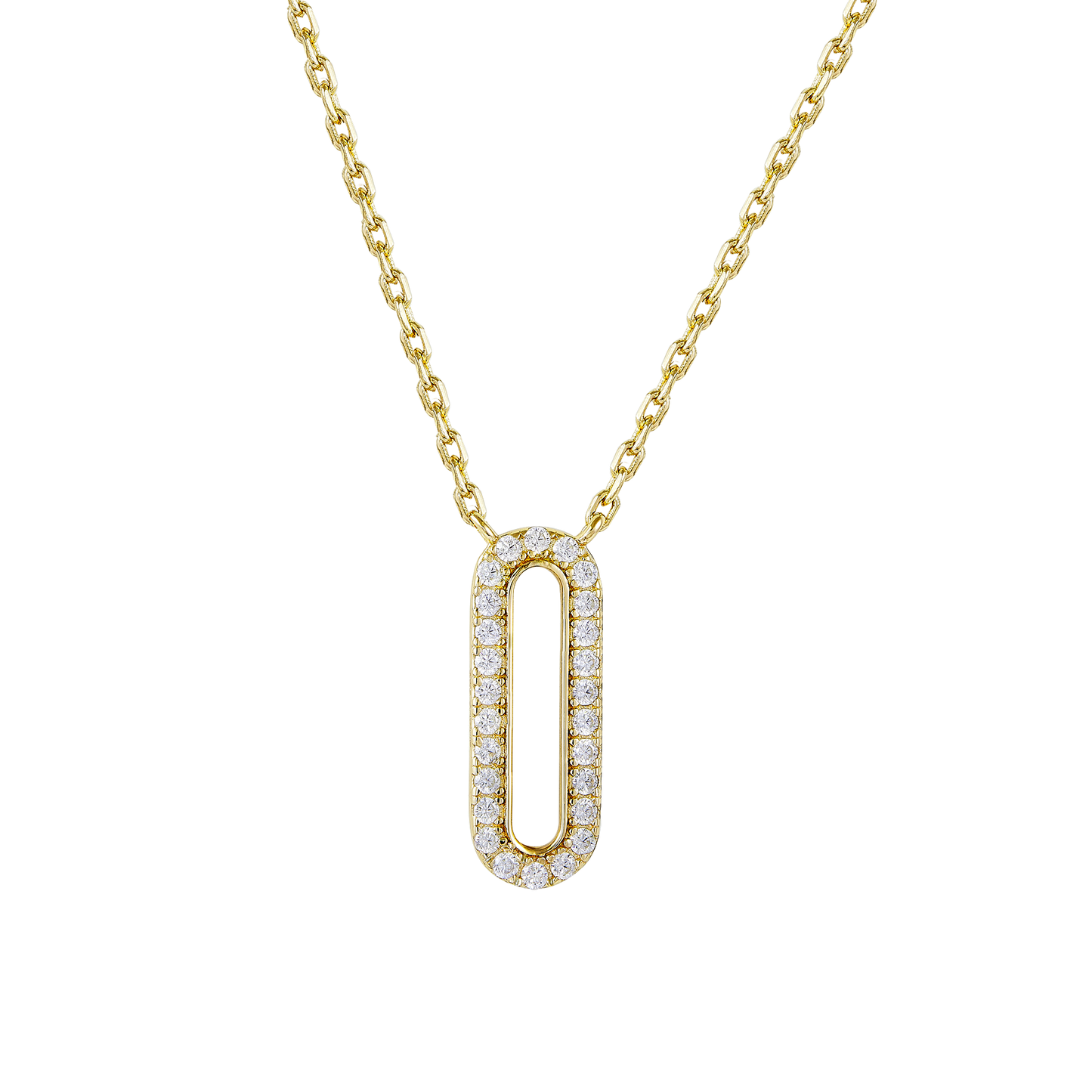 VIVIAN CRYSTAL BAR GOLD NECKLACE