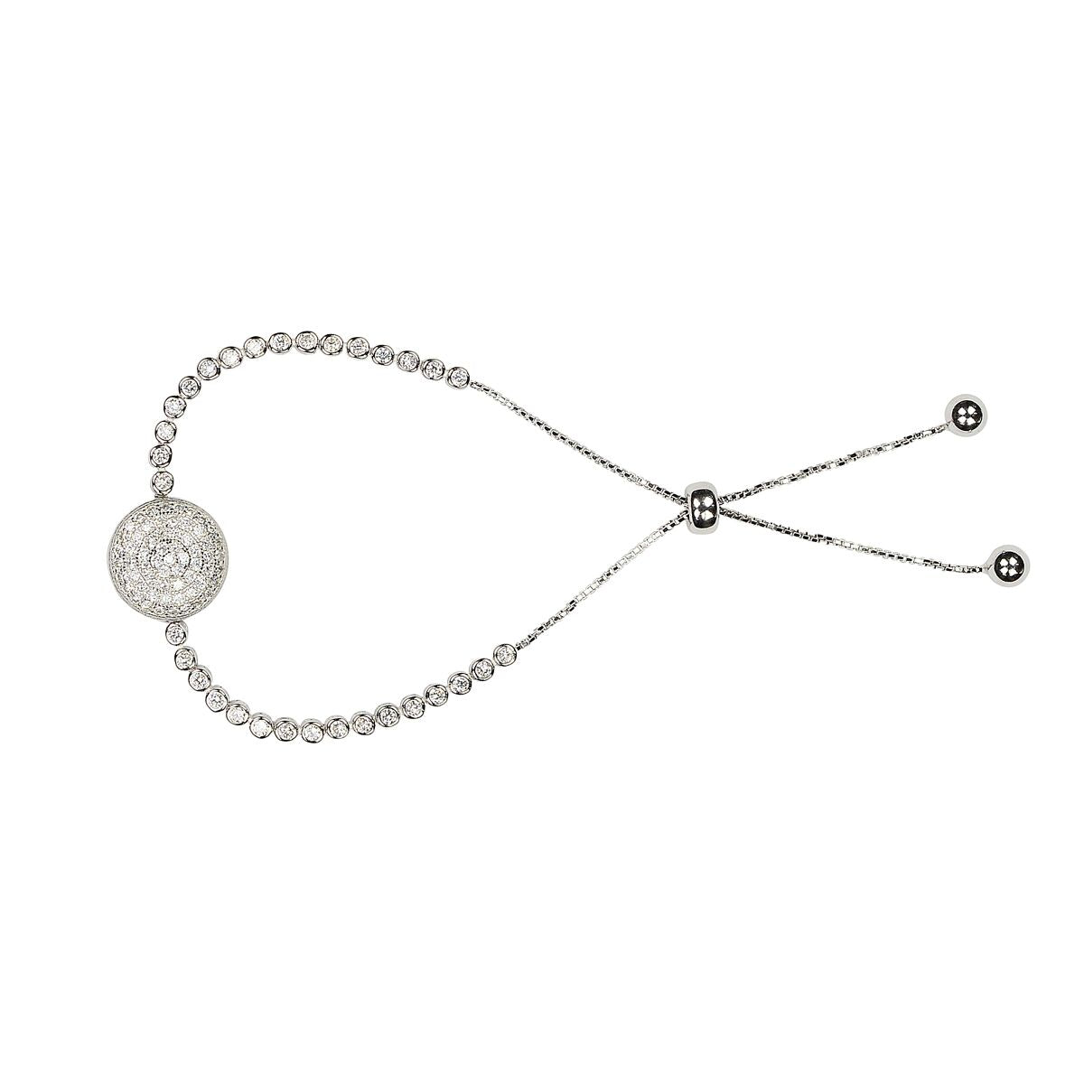 Silver disc tennis bracelet