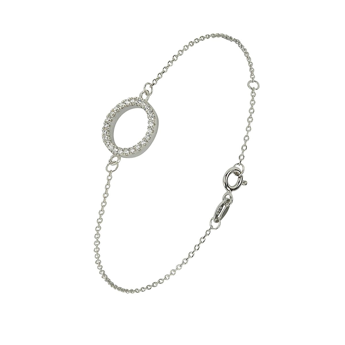 Round circle encrusted in crystals bracelet