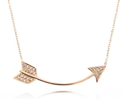 Arrow necklace encrusted in crystals