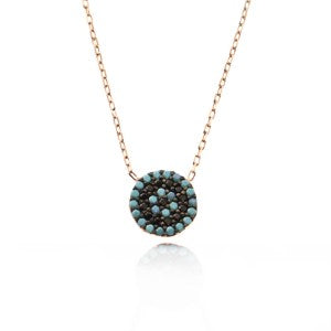 Mini evil eye turquoise necklace