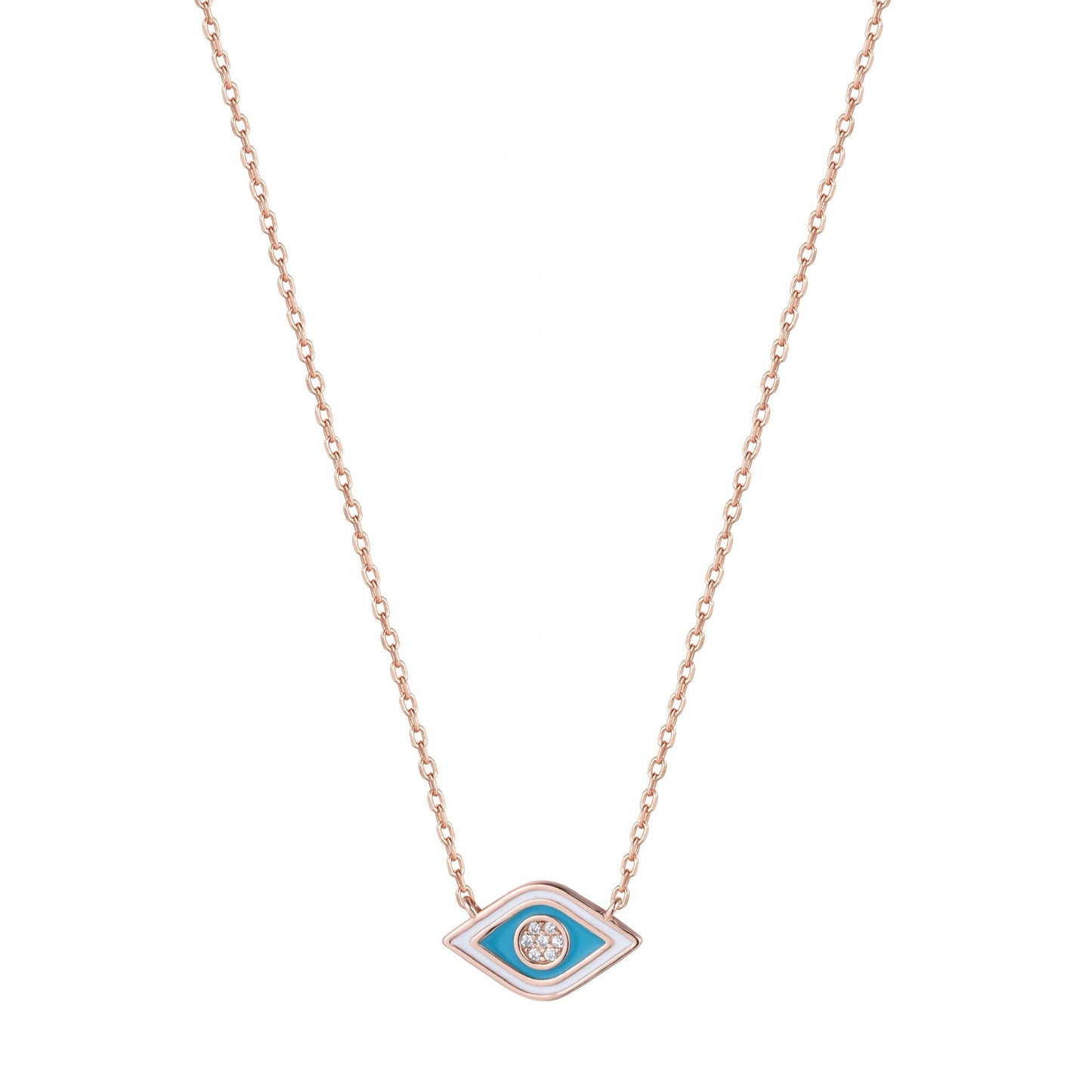 rose gold evil eye necklace