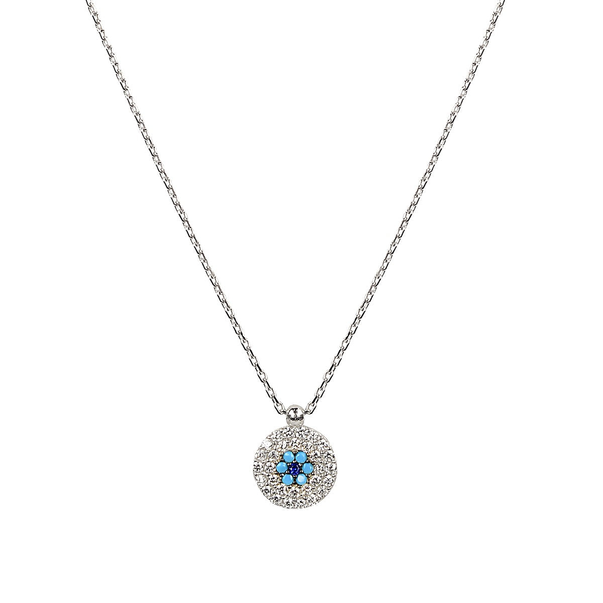 aleki turquoise evil eye silver necklace