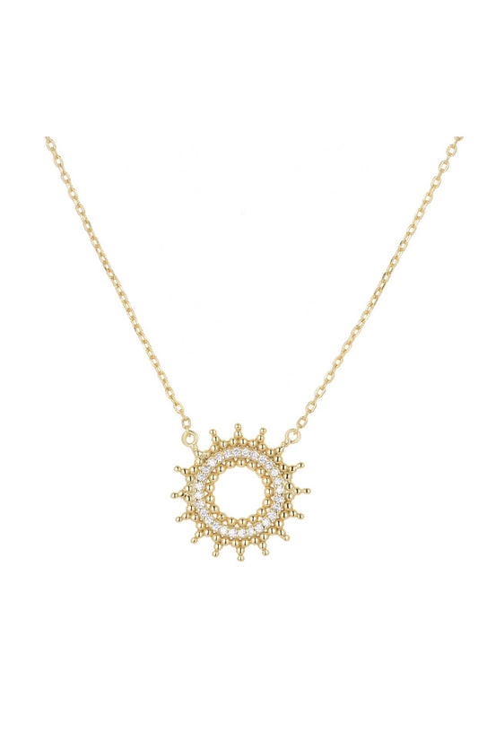 boho sun gold necklace
