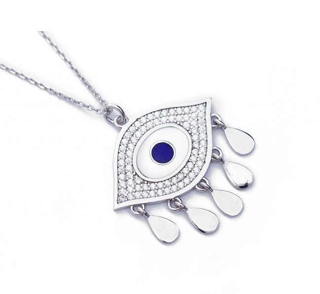 aurora evil eye crystal necklace