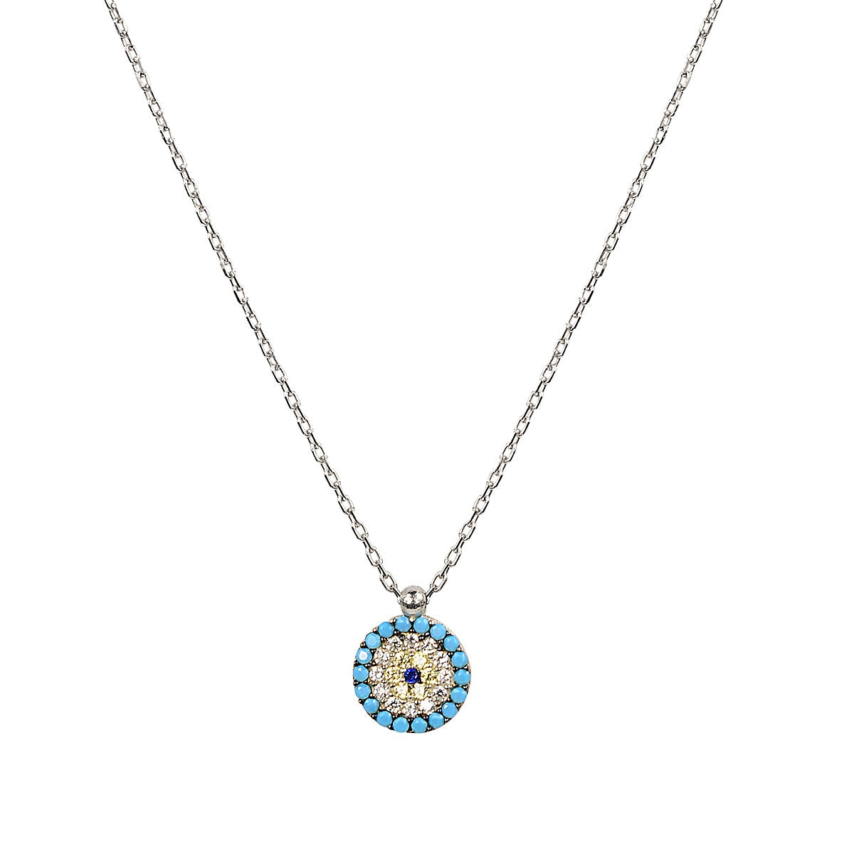 blessed evil eye silver necklace