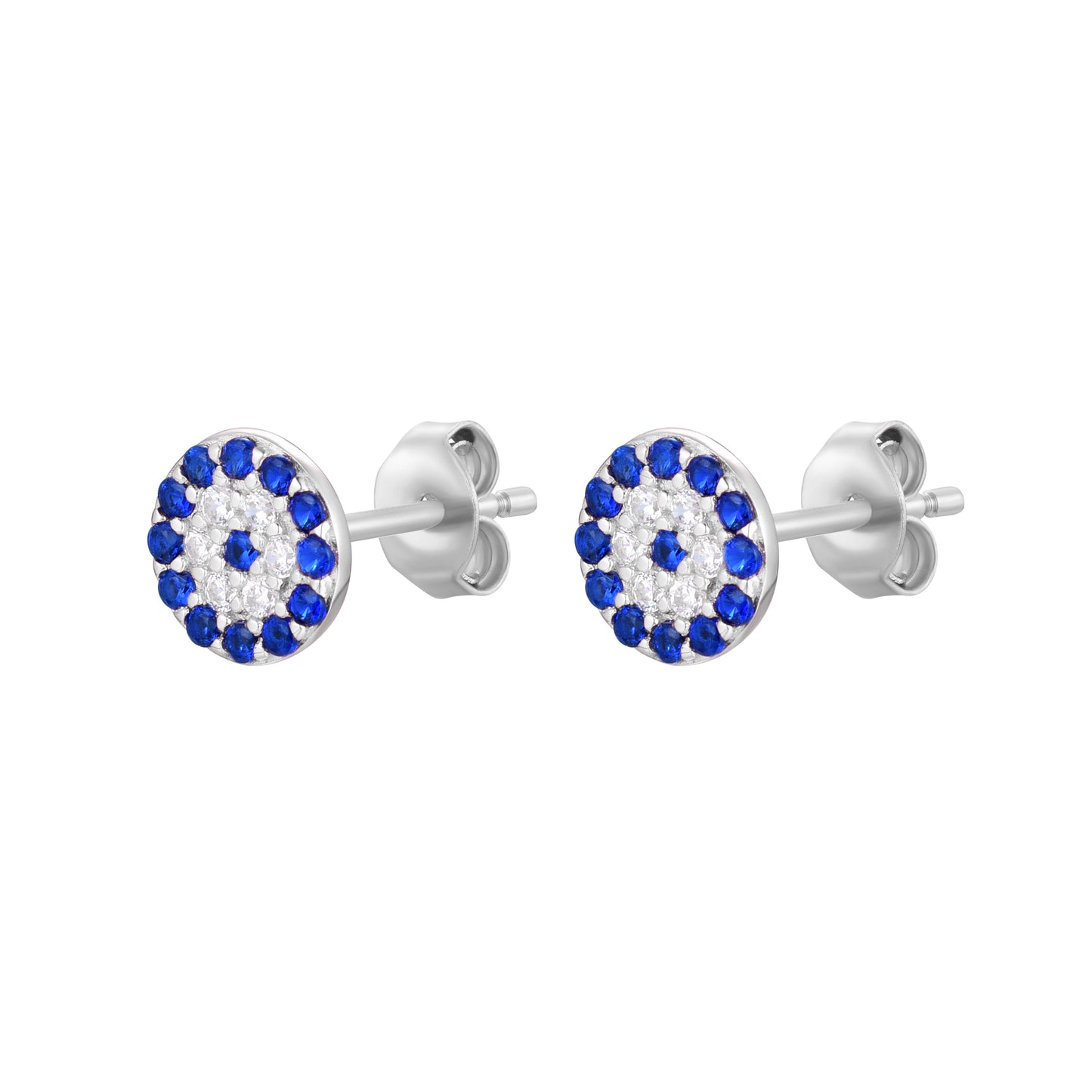 DAVINA MINI EVIL EYE SILVER STUDS