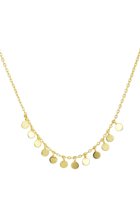 boho mini disc gold necklace