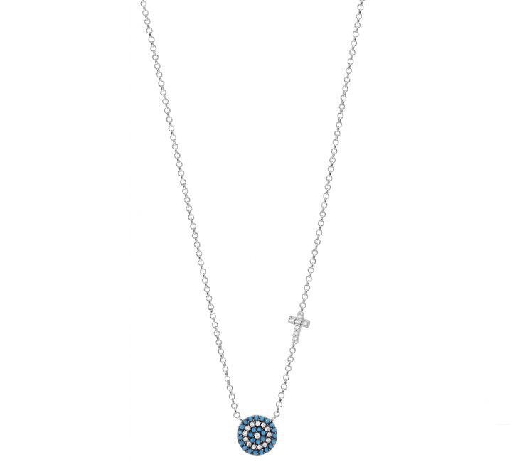 evil eye and cross necklace