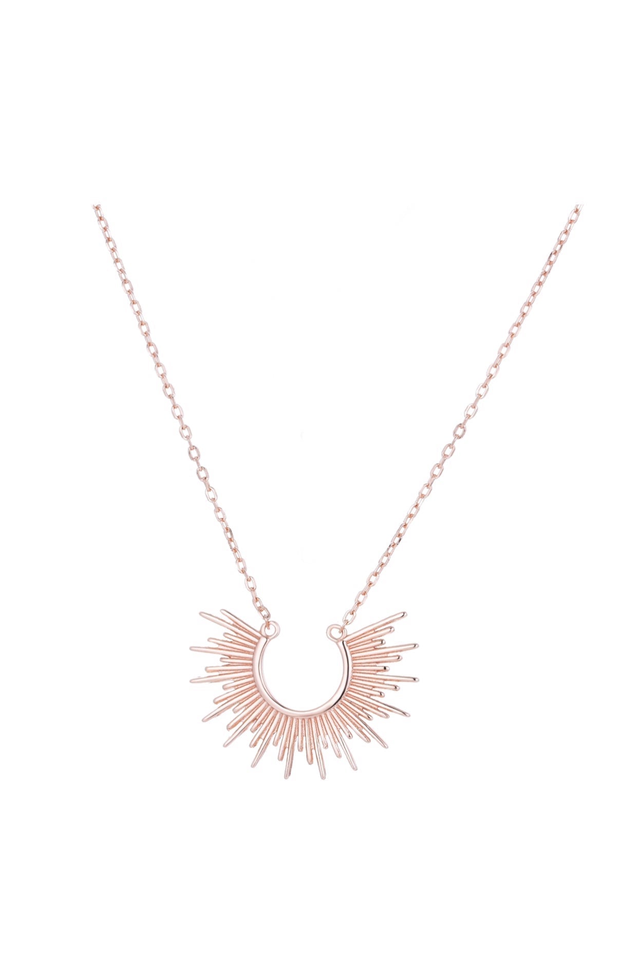 sunburst rose gold necklace