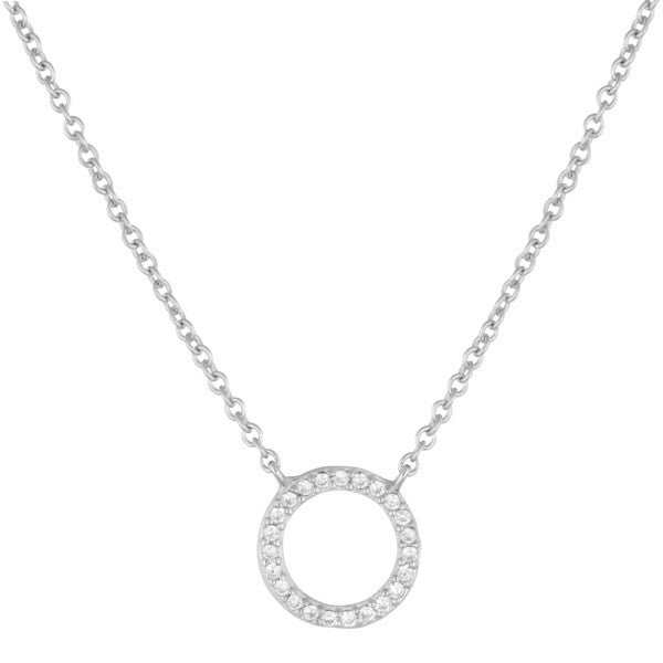 Round circle necklace encrusted in crystals