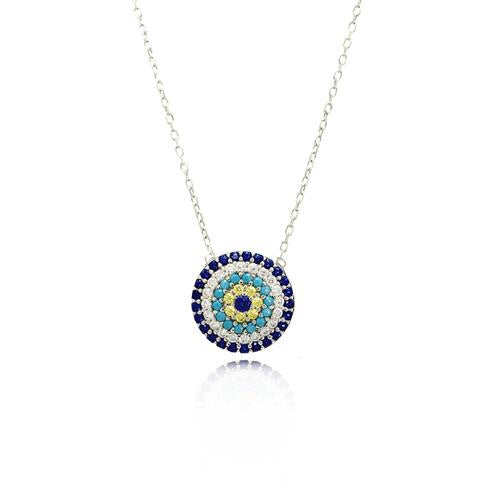 evil eye silver necklace