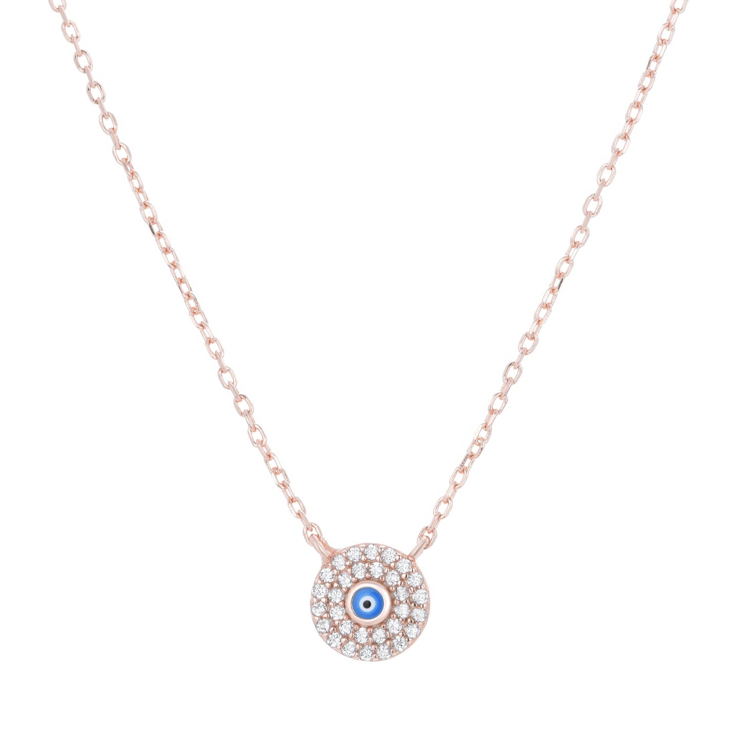 ALESSA MINI EVIL EYE ROSE GOLD NECKLACE