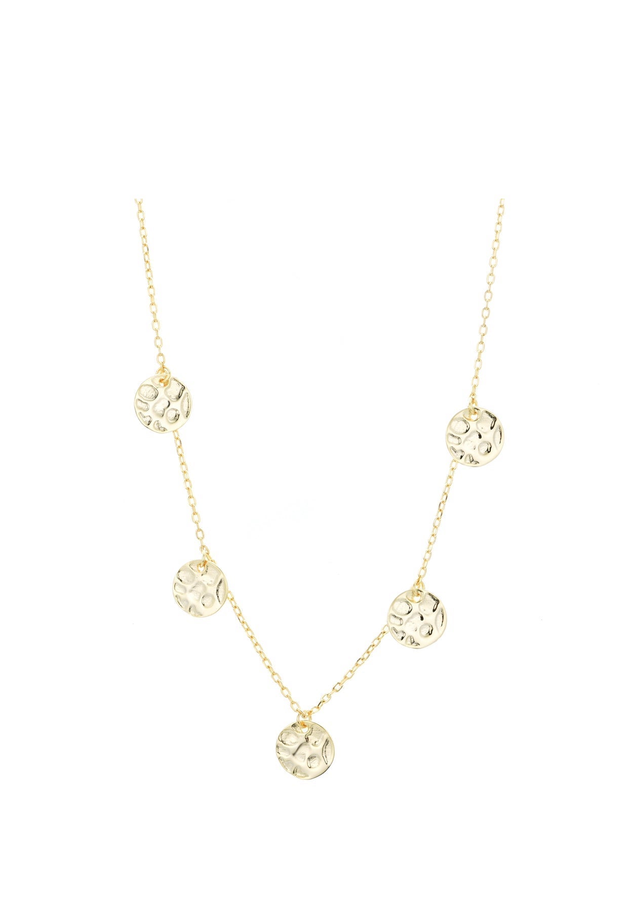 bohemian disc gold necklace