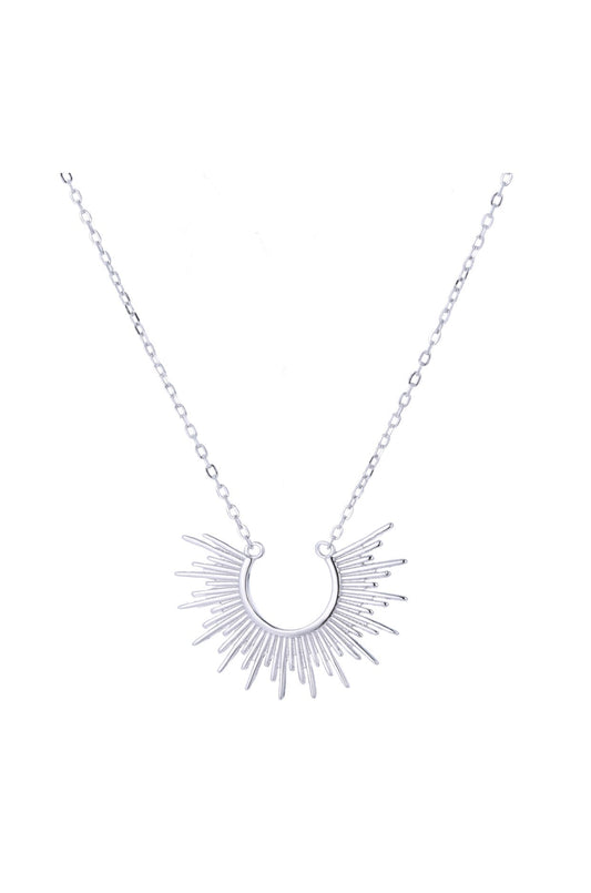 sunburst silver necklace