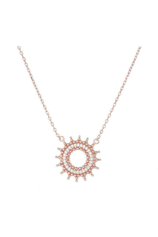 boho sun rose gold necklace